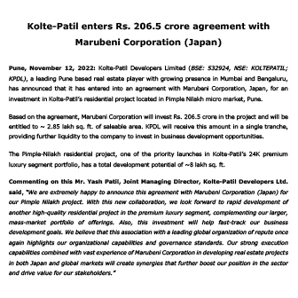 KPDL Marubeni Corporation Release - Nov 2022 - Life Republic